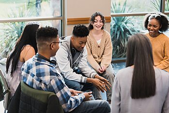 High school students in a group discussion