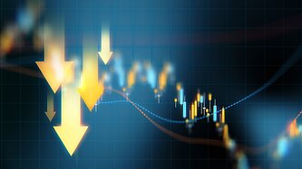 Abstract image of downward arrows implying a worsening stock market.